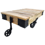Indoortrend.com Table Basse en Bois de manguier Massif - Design Industriel Vintage