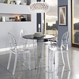 Across-EU Shop Lot de 2 Ghost Chaises en Acrylique Polycarbonate pour Salle à Manger, Salon, Bureau, Restaurant et Jardin, Taille: 91*35*48cm, Poids: 9kg, Transparent
