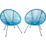 tectake 800729 2 Fauteuils Acapulco de Jardin de Salon Design rétro, pour Un Usage en intérieur et extérieur - Plusieurs Couleurs - (Bleu | no. 403306)