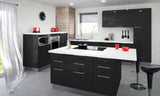 Berlenus CP8HN Meuble Haut de Cuisine avec 2 Portes Noir Haute Brillance 80 cm