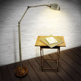 Relaxdays-10018505 Lampe sur pied Lampadaire Design Industriel Métal/Bois 179 cm hauteur réglable métal bois