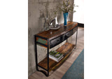 Console - Fer et bois massif recyclé laqué (multicolore) - INDUSTRIAL #42