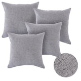 Deconovo Lot 4 Housse de Coussin Canapé Decoration Maison Doux Effet Lin Gris 45x45cm