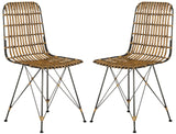 Safavieh Ensemble de 2 Chaises, Rotin, Naturel/Noir, 50 x 45 x 85,59 cm