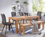 FineBuy Banc de Cuisine Bois Massif Acacia 140 x 45 x 35 cm Champêtre | Salle à Manger Banque - Capacité de Charge maximale: 150-200 kg - Banc pour Table de Cuisine | Banc Salle à Manger