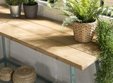 MACABANE HABY Table, Sapin, Bleu, 121X40X74,5