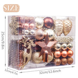 Valery Madelyn 100pcs Boules de Noël Ornements 3-8cm, décoration de Boules de Noël incassables en cuivre et en Plastique doré, Cadeaux de pendentifs de Sapin de Noël (Woodland)