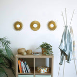 Miroir Murale 3 Pièces - BONNYCO | Miroir Rond pour Decoration Murale dans Maison, Salon et Chambre | Miroir Soleil Accrocher au Mur Original Cadeau Femme et Maman | Miroir Doré pour Décoration