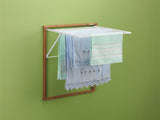 Arredamenti Italia AR_IT- 604 KLEDY Etendoir à Linge Mural Hêtre Massif couleur Cerise 69 x 80 x 63 cm