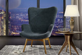 BHDesign Sylvia - Fauteuil Moderne scandinave - Velours - Coloris Gris foncé