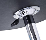 Table de bar table bistrot chic style contemporain table ronde hauteur réglable 67-93 cm Ø 63 cm métal chromé PVC noir
