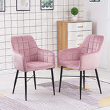 WOLTU 1 Chaise de Salle à Manger Fauteuil de Salon avec Velours Assise métal Pied,Rose BH81rs-1