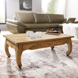 FineBuy Table Basse Bois Massif Acacia Table de Salon 110 x 40 x 60 cm | Table d'appoint Style Maison de Campagne | Meubles en Bois Naturel Table de Sofa | Table en Bois Massif Meubles en Bois Massif