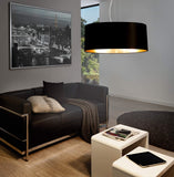 Eglo 31605 Suspension maserlo Diamètre 53 cm Nickel mat acier abat-jour noir/or