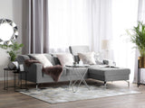 Canapé d'angle en Velours Gris Clair GLOSLI