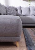 Bobochic - Lena - Canapé scandinave d'angle Gauche - Gris Clair - 236x90x190cm