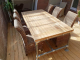 Cosywood moderne Table de style industriel solide Table de salle à manger Bois d'échafaudage Stigerwood vintage Table de jardin Table de conférence 4 Pers. Table 140 (L) x 95 (W) x 78 cm (H)