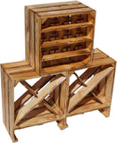 Kistenkolli Altes Land Étagère à vin Blanc/naturel 50 x 40 x 27 cm Caisse pour pommes Rangement de bouteilles Rangement pour journaux