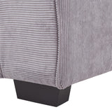 Beliani Canapé 3 Places en Velours Côtelé Gris Clair Rembourrage Épais en Mousse Ultra Confortable Idéal pour Salon Moderne et Industriel