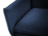 Milo Casa Fauteuil Velours, Mateo, 1 Place, Bleu Roi, 95x95x97