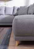 Bobochic Lena - Canapé scandinave d'angle Droit - Gris Clair - 236x90x190cm