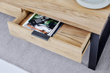 Marque Amazon - Movian Ems - Table basse à tiroirs, 118 x 59 x 40 cm, Finition chêne