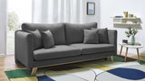 Bobochic TRIPLO Canapé 3 Places Convertible Gris Foncé, 216 x 105 x 76 cm