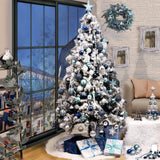 Valery Madelyn 70pcs Boules de Noël Ornements 3-6cm, décoration de Boules de Noël incassables en Plastique Bleu et Argent, Cadeaux de pendentifs de Sapin de Noël (souhaits d'hiver)