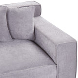 Beliani Canapé 3 Places en Velours Côtelé Gris Clair Rembourrage Épais en Mousse Ultra Confortable Idéal pour Salon Moderne et Industriel