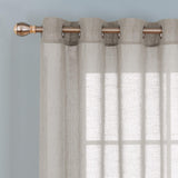 Doconovo Lot de 2 Rideaux Voilages Effet Lin à Oeillets pour Chambre 140x180 cm Lin