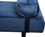 Nimara Charlie Daybed en Velours et Tissu | Lit de Jour en Velours avec appuie-tête, Oreiller, Vendu avec Pieds en Bois Noir | Dimensions : 80 x 200 cm