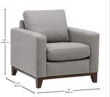 Marque Amazon - Rivet North End - Fauteuil d'appoint moderne à structure en bois visible, Gris tissé