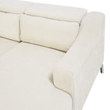 Canapé d'angle en Velours Beige GLOSLI