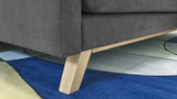 Bobochic TRIPLO Canapé 3 Places Convertible Gris Foncé, 216 x 105 x 76 cm