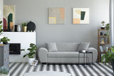 Kooko Home Canapé 3 Places, Tissu, Gris Clair, 204 x 90 x 73,5 cm