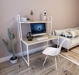 WOLTU TSB09hei Bureau d'ordinateur table de bureau à domicile station de travail en bois et acier,environ 120x60x140cm,Chêne clair+Blanc