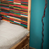 Native Home Lit Double 180 x 200 cm Sommier à Lattes sans Matelas avec Tête de Lit en Bois Massif Cadre de Lit Deux Places