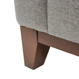 Marque Amazon - Rivet North End - Causeuse moderne à structure en bois visible, largeur 150 cm, Gris tissé