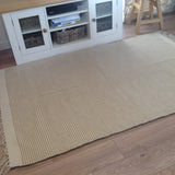 Second Nature Online Tapis à rayures en coton et jute naturels Beige crème 90 cm x 150 cm