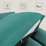 VASAGLE Canapé 3 Places, Surface en Tissu Imitation Lin, 178 x 84,5 x 83 cm, pour Petit Appartement, Chambre d'Amis, Chambre d'Adolescent, Cadre en Bois, Montage Facile, Vert Émeraude LCS10GN