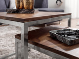 Wohnling WL1.308 Sheesam Tables d'appoint en Bois Massif 45 x 45 cm et 35 x 35 cm