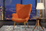 BHDesign Sylvia - Fauteuil Moderne scandinave - Tissu - Coloris Orange