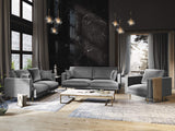 Milo Casa Canapé Velours, Brunello, 2 Places, Gris Clair, 170x95x92