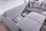 Bobochic Lena - Canapé scandinave d'angle Droit - Gris Clair - 236x90x190cm