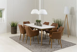 AC design furniture Fauteuil 0000055607 trine - 58 x 58 x 84 cm, Assise Cuir, Dos Vintage Cognac, Structure Bois, chêne, ölbehandelt
