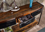 Console - Fer et bois massif recyclé laqué (multicolore) - INDUSTRIAL #42