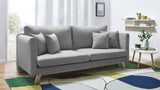Bobochic TRIPLO Canapé 3 Places Convertible Gris Clair, 216 x 105 x 76 cm