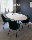 Tenzo 3211-910 Taco Designer Table Salle à Manger Ovale, Blanc, MDF, H 74 x 160 x 110 cm (HxLxP)