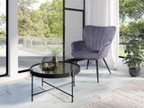 Homexperts Trend Table Basse, Verre, Noir, 70cm Durchmesser