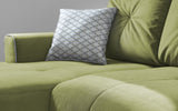 Bobochic LISBONA Canapé Angle Gauche Convertible 4 places avec coussins Vert 236 x 165 x 81 cm